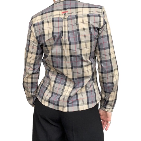 BARBOUR DRESS TARTAN Checked Fitted Long Sleeve Blouse Size 12 NEW WITH TAG - Picture 4 of 6